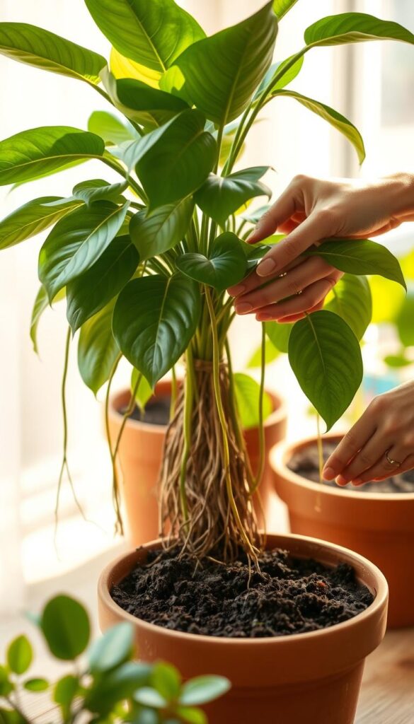 Fertilizing and repotting techniques