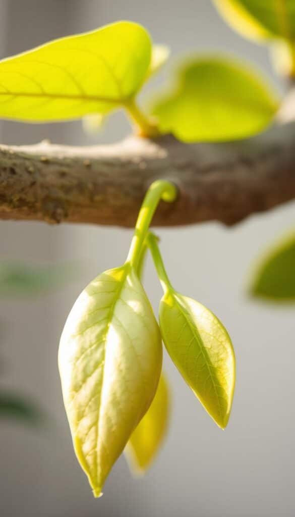 Identifying new growth on a ficus tree