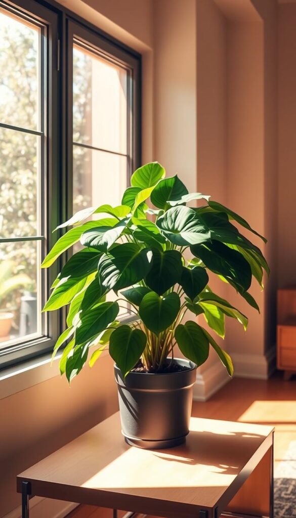 Philodendron Plowmanii in ideal indoor setting