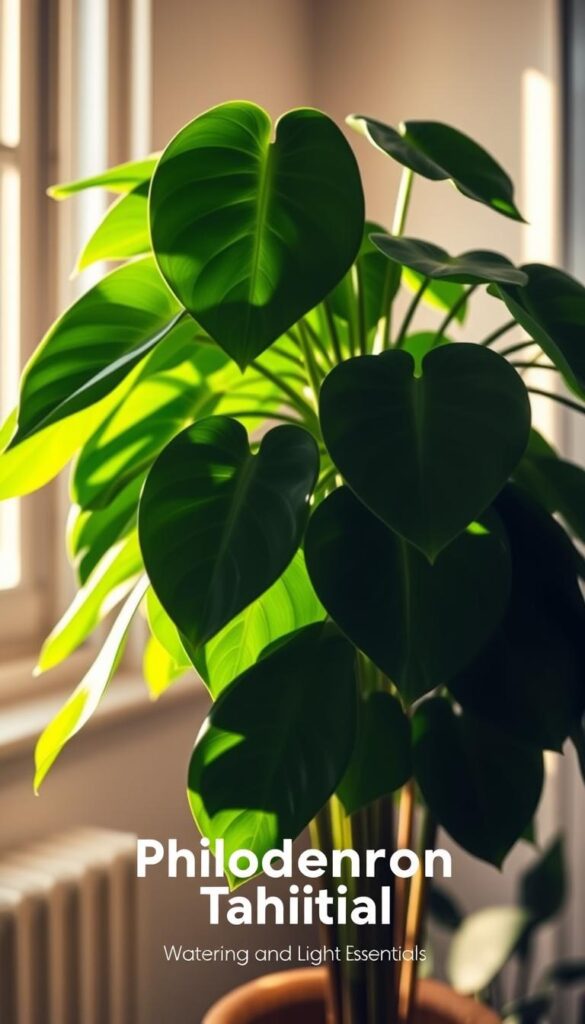 Philodendron Tahiti plant in indirect sunlight