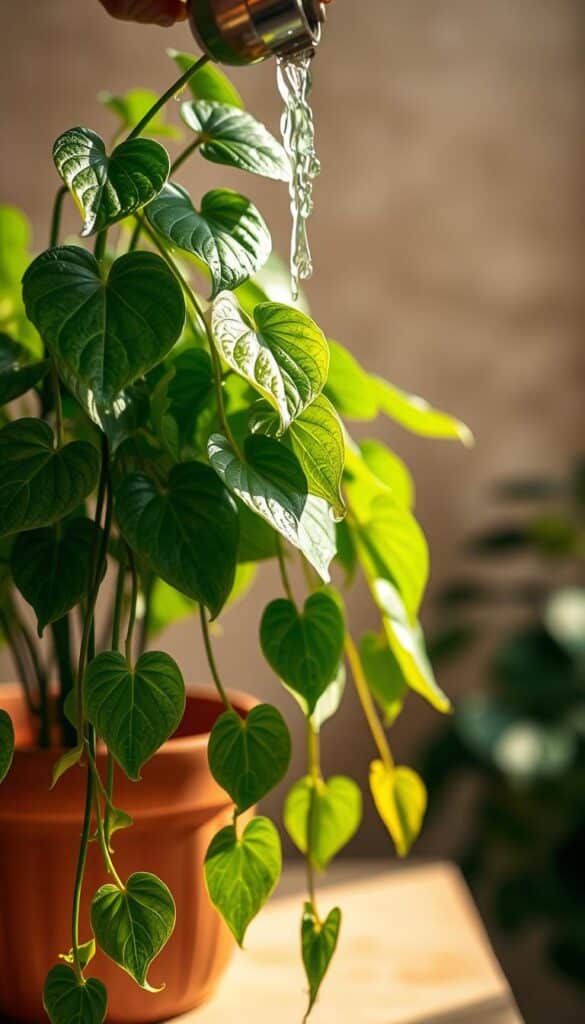 Watering Pothos Plant