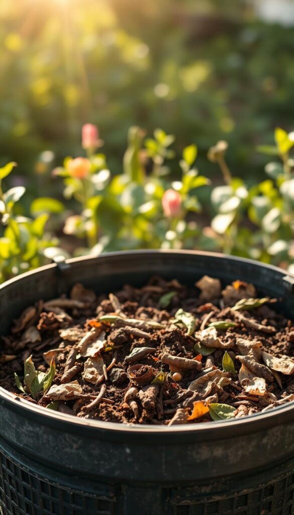 composting old potting soil