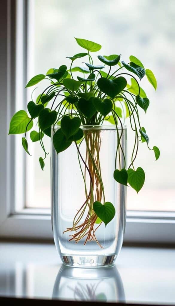 growing pothos in water at home