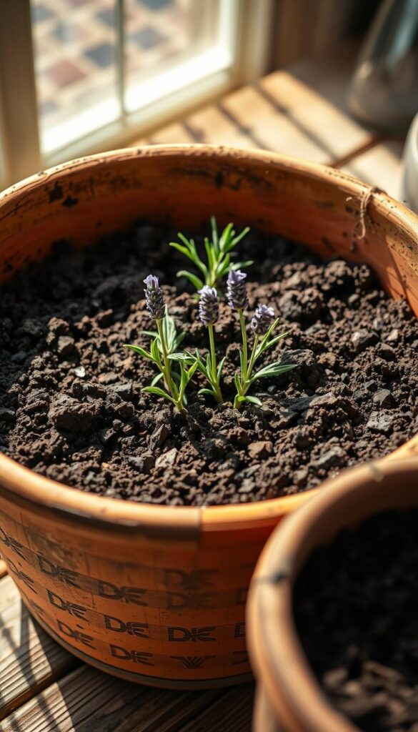 lavender pot and soil preparation