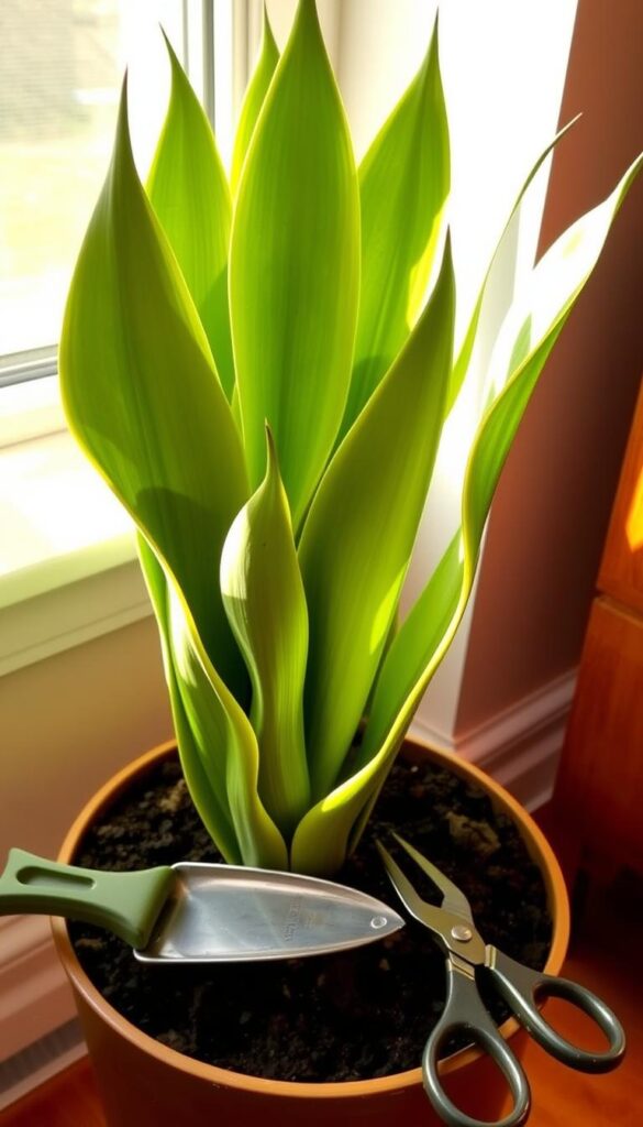 snake plant post-pruning care